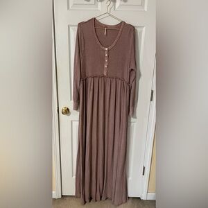 Free People Thermal Button Maxi Dress